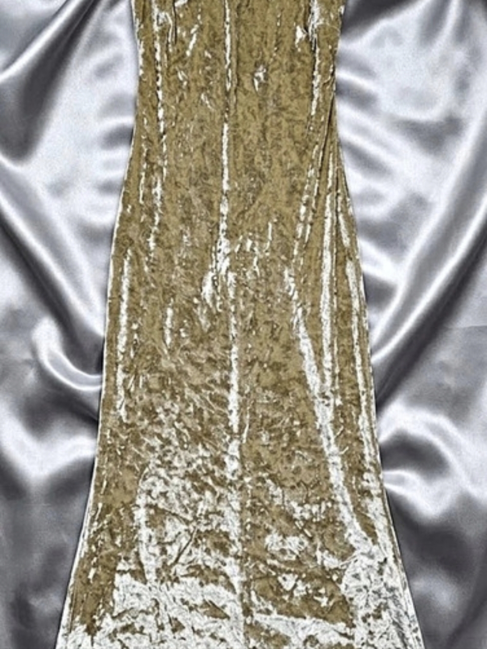 Vintage Cream Long Velvet Dress